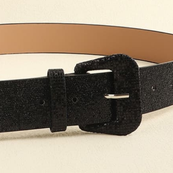 Black Glitter Belt - Picture 3 of 10